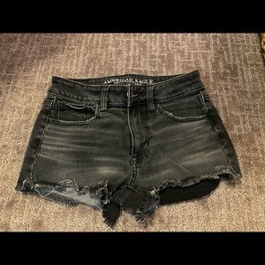 American Eagle black jean shorts